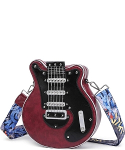 Guitar Shape Crossbody Bag 23530 RED